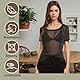 Glitzer Oberteil Durchsichtiges Oberteil Damen Mesh Top Party Glitzer Top Damen Netzoberteil Mit Halsketten Geeignet für Karneval, Partys, Urlaub, Bequem Und Vielseitig