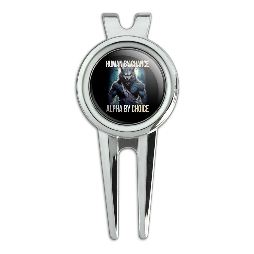 GRAPHICS & MORE Werewolf Alpha Golf Divot Repair Tool and Ball Marker