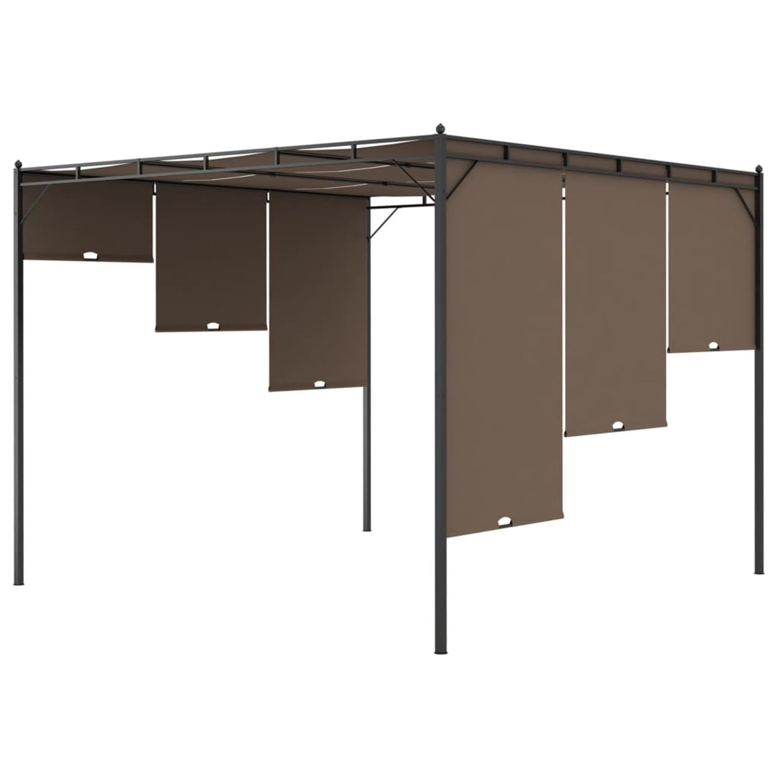 ZEYUAN Gartenpavillon mit Seitenvorhang, Pop-Up Partyzelt, Festzelt, Pavillon, Garden Decoration, Canopy Tent, Lagerzelt, Pavillon, 3x3x2,25 m Taupe