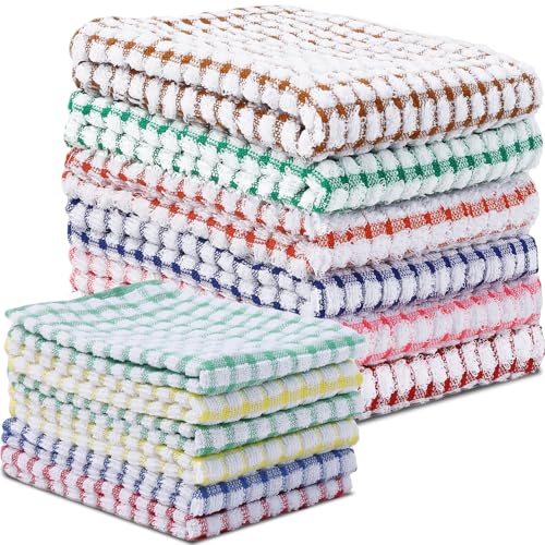S And Dishcloths Set 6 + 6 Pack, Super Absorbent & Soft Dish Cloths For Kitchen, Multi-purpose Rags For Washing, Cleaning, Drying Dishes(2 Size)