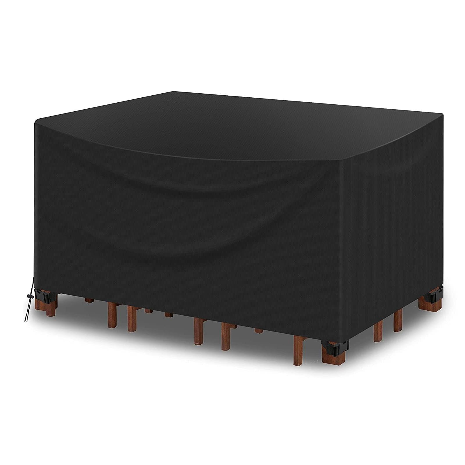Fundas rectangulares para patio, resistente, 240 x 100 x 100 cm, resistente al viento, impermeable, tela Oxford resistente 600D, anti-UV, funda de sofá de ratán para exteriores