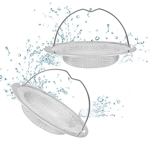 CYIOU 2 Pièces Filtre Évier Cuisine Grille Evier Inoxydable Crépine Avec Poignée Filtre de Vidange Utilisé pour Salle Bain Buanderie Accessoires Évier Cuisine (Profond 22mm)