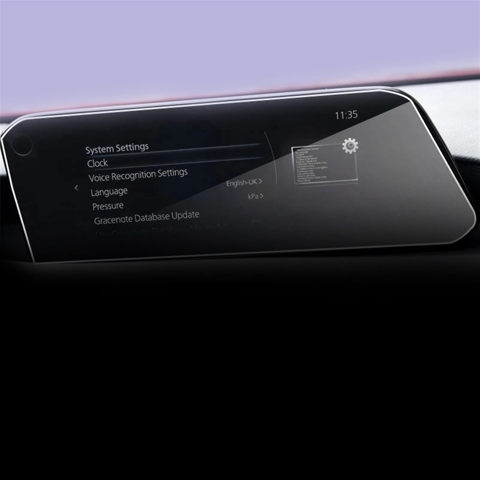 Film protecteur d'écran pour Mazda 3 2019-2021 | Verre trempé navigation 8.8 pouces