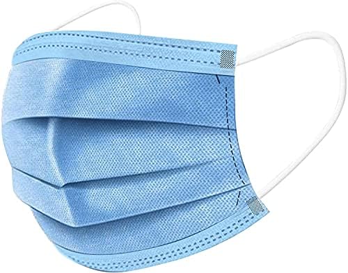 Unifandy Disposable Face Masks, Pack of 100 Face Mask Protective Dust Particle 3-Layer Design and Earloop, ideal For Home, Outdoor and Office Blue