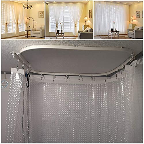 Image of Flexible Bendable Ceiling Curtain Track, Curved Ceiling Track for Curtains, Room Divider Ceiling Track Rail System 16.5 FT / 5 Meters