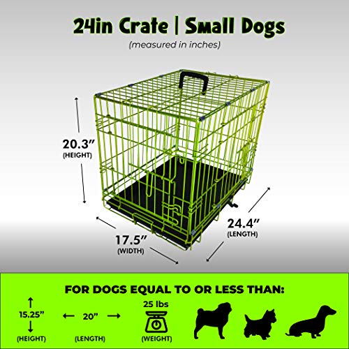 Pet Expressions Luxury Colorful 24 Inch Foldable Dog Crate With 2 Doors | Free Training Ebook And Pet Calming Music | 3 Colors & 3 #TOP2