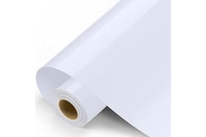 Sooez Self-Adhesive White Gloss Vinyl Roll for Home Decor and Vehicle Customization