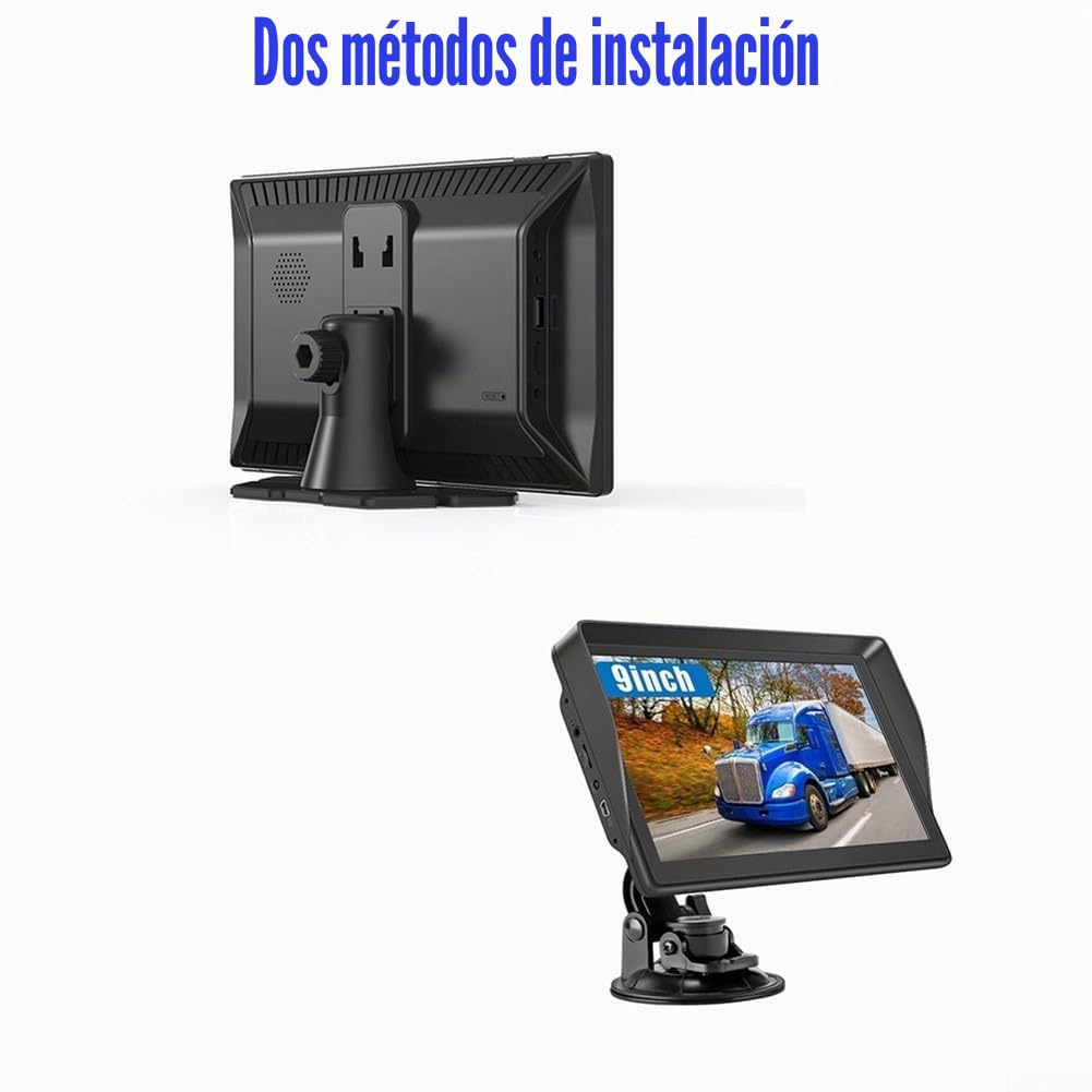 GPS de 9 pulgadas para NAVIGATOR para camiones y vehículos comerciales 2024 mapas sin conexión con asistencia de carril de transmisión FM y 1200 mAh para conductores de coche, autobús, RV en Europa
