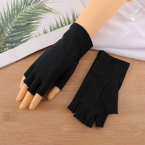 Auto Fahrhandschuhe Sommer Anti-UV Handschuhe Damen Herren Halbfinger Handschuhe Dünn Schweißabsorption Atmungsaktiv Rutschfest Drive Fäustlinge, Schwarz Cover