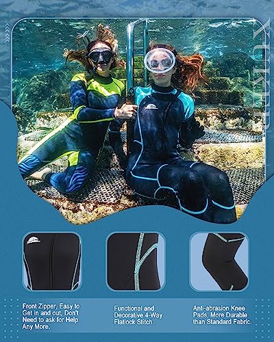 Xuker Wetsuit Women, 3Mm Neoprene Long Sleeve Full Body Front Zip Wet Suit In Cold Water For Diving Surfing Snorkeling Kayaking Swimming Scuba Water Sports #TOP1