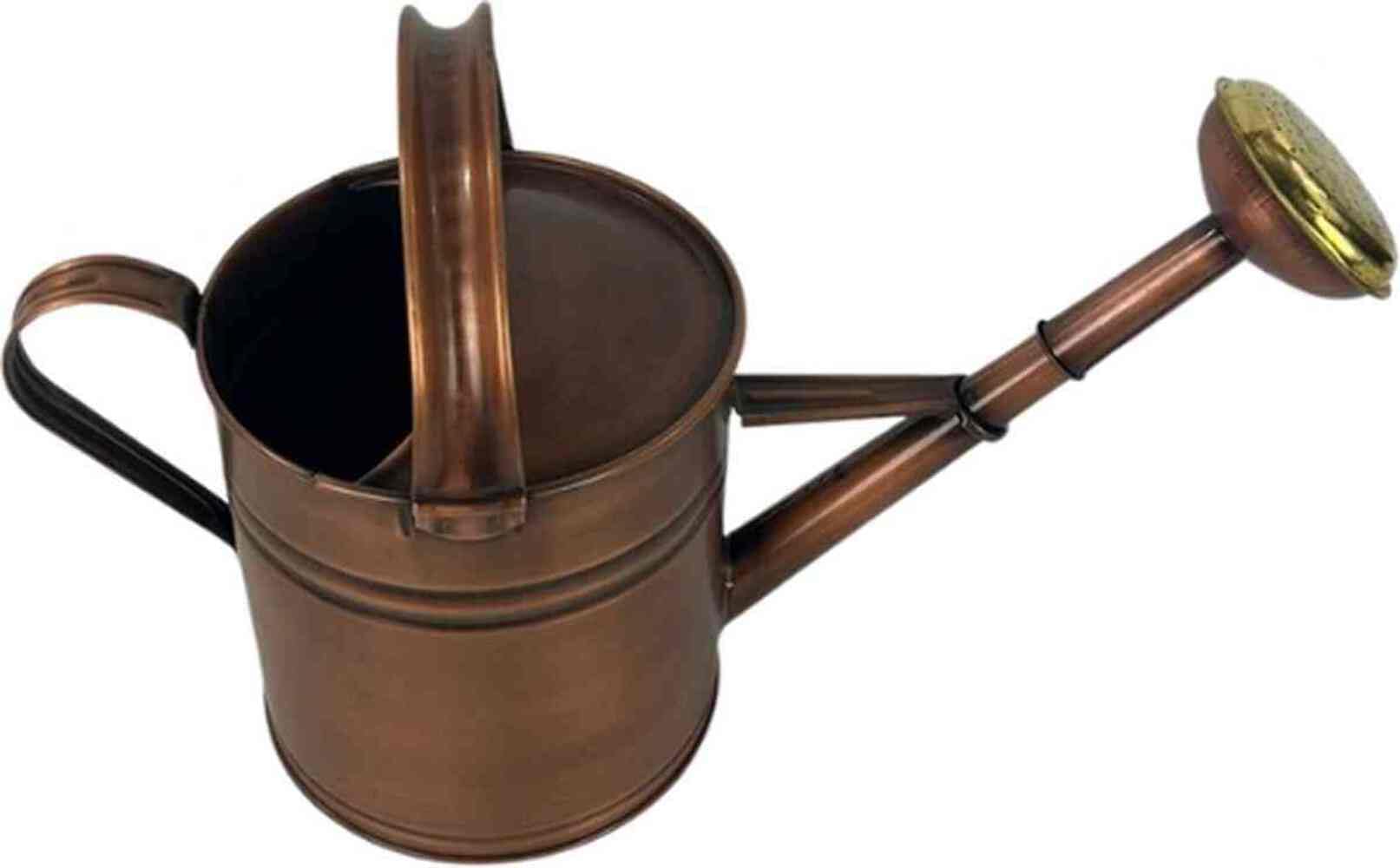 Gießkanne mit Brause aus Kupfer-Metall, 5 Liter, Anthrazit
