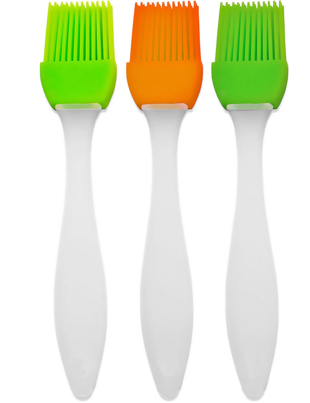 Set De 3 Pinceaux Cuisine En Silicone - 9,1/7/3,2 Cm, Sans BPA, Lavable Lave-vaisselle, Manche 21 Cm - 11