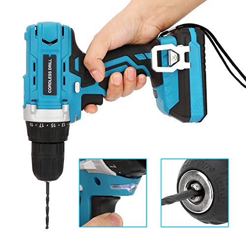 18V Electric Lithium Cordless Drill, Multifunction Professional Power Drill Set Handheld Tool, US Plug 100-240V