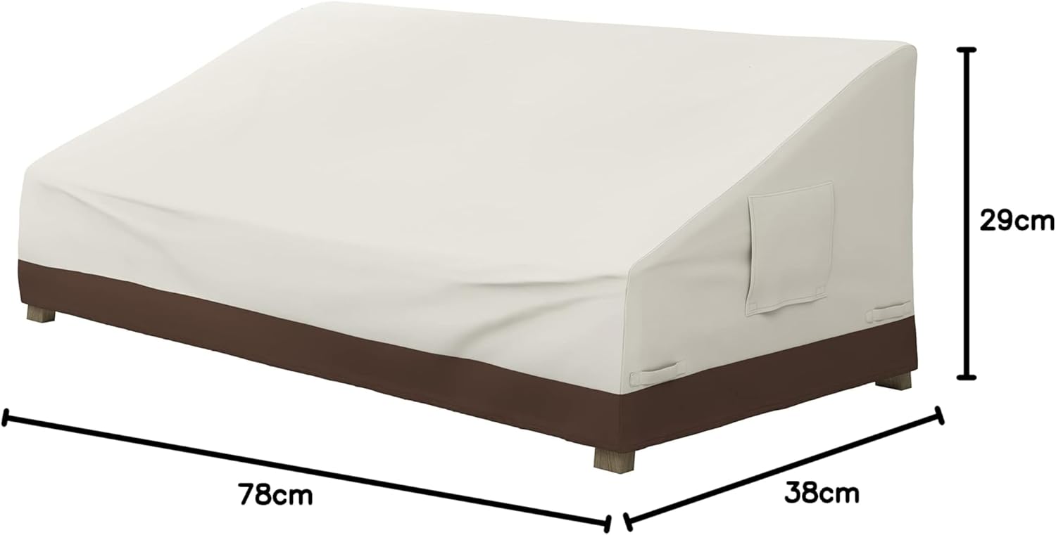 Amazon Basics 3 Seater Outdoor Couch and Patio Furniture Covers, Waterproof, Anti-UV, Durable, Beige/Tan - Image 7