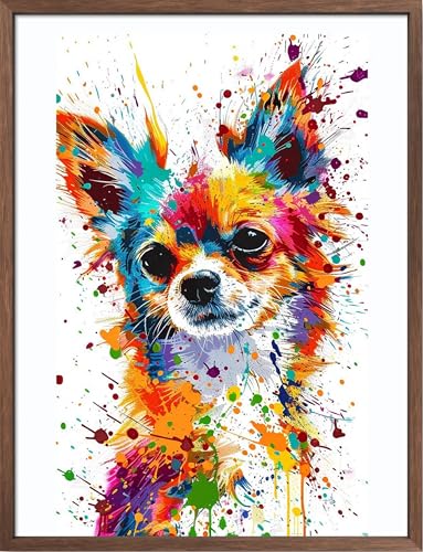 Image of Leczany Cross Stitch Stamped 11CT 3 Strands Kits for Adults Beginners Patterns Craft Kit Needlepoint Full Range of Embroidery Kits DIY Starter | Colorful Dog 15.8x20.9 inches