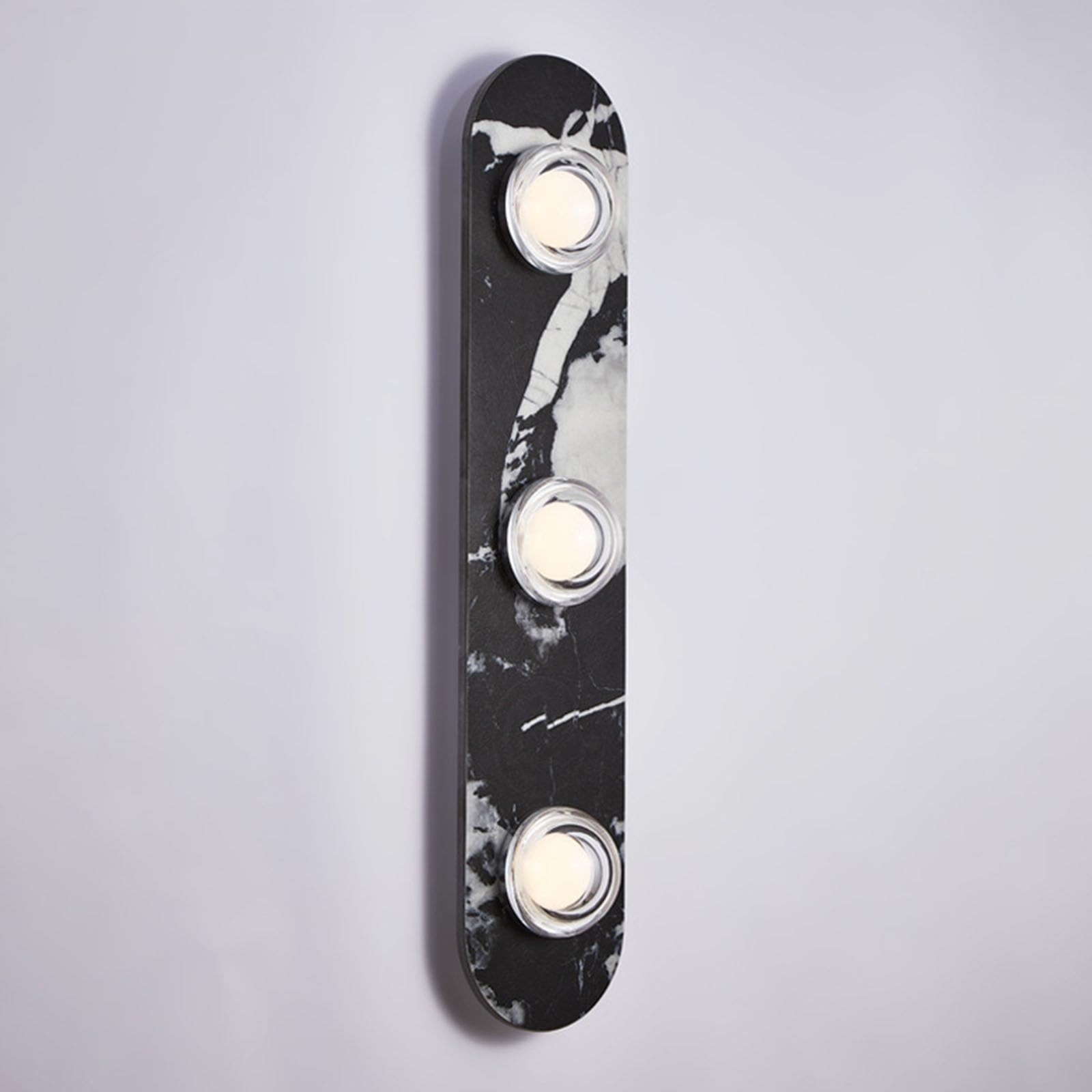 SMCCYYSD Oval Marble Wall Sconce, Modern Vertical Vanity Light Fixture, Hardwired Mounted Lamp Minimalist Indoor Lighting for Bathroom Vanity, Hallway, Living Room, Bedroom