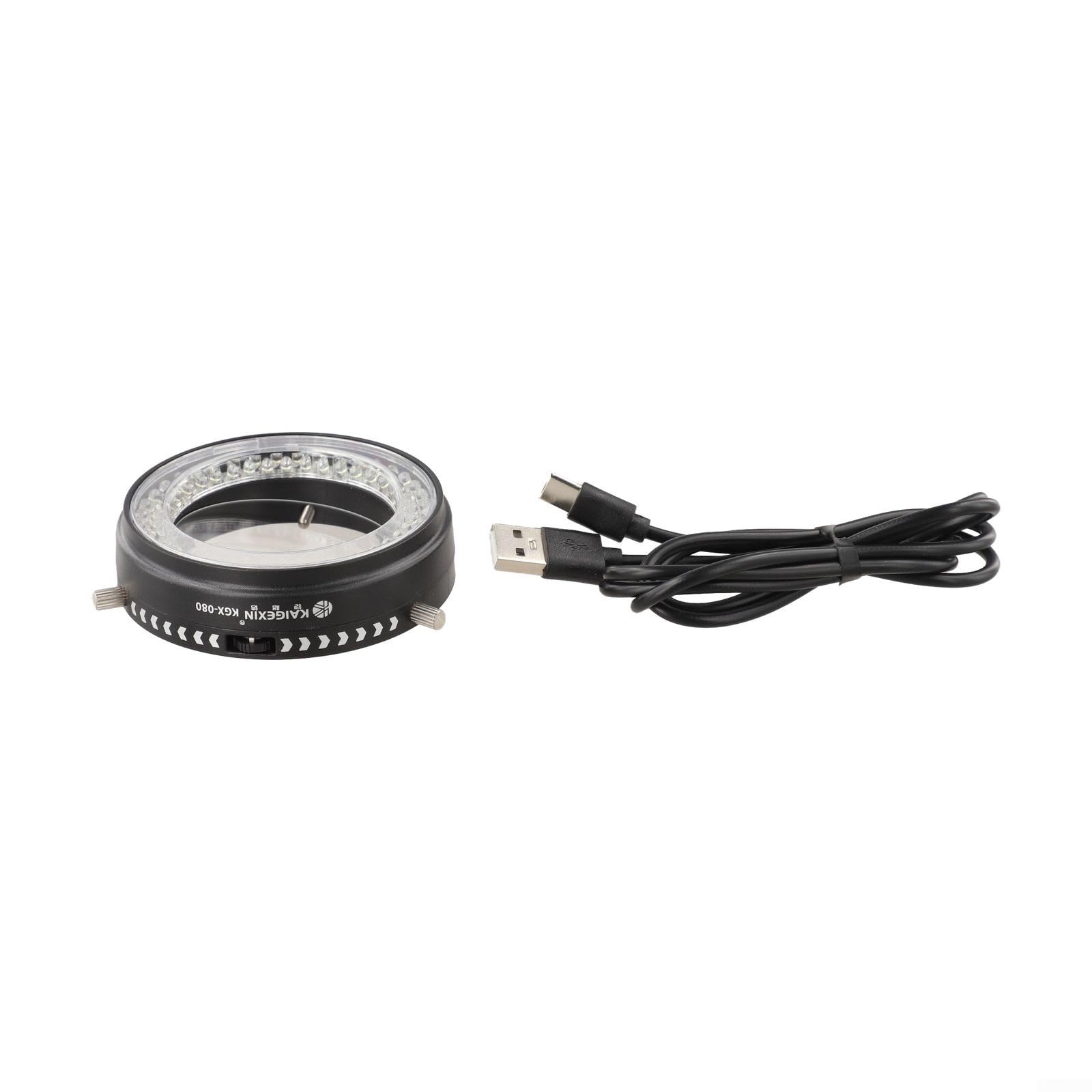 Luz LED ajustable para microscopio con 80 cuentas, fuente de luz de anillo ultrafino, lámpara de aleación de aluminio de marcos estrechos, iluminación brillante de bajo calor para laboratorio