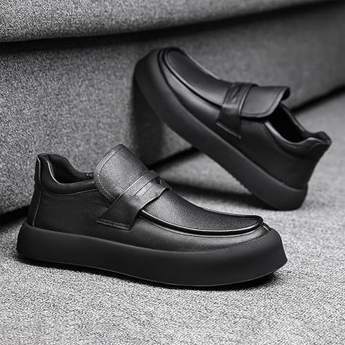 Men's Leather Casual Dress Shoes, Slip-On Design Breathable and Comfortable Perfect for Business and Leisure4