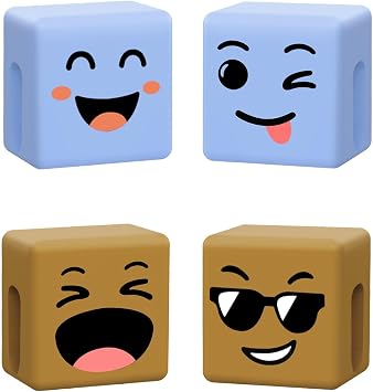 Stocking Stuffers for Men Teens Boys Girls Kids Gifts 2 Pack Dual Mood Cube for Mood Moves Series Thumbs Up Lazy Phone Stand Holder Gifts for Christmas Women Adults Cool Gadgets Funny Gift Brown&Blue