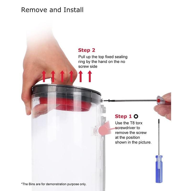 HAUINVC Bin Fixed Sealing Ring Replacement Compatible with V11 V15 SV14 SV15 SV22 Vacuum Bucket Dirt Cup Parts