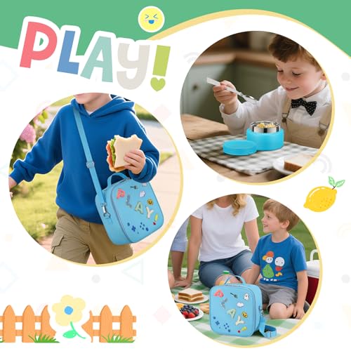 Image of Kids Bento Box - 4 Compartment, Leak-Proof, with Soup Thermo