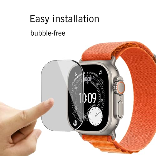 Image of Ailun Apple Watch Ultra 2 /Ultra Privacy Screen Protector [49mm] Tempered Glass Screen Protector, Anti-Scratch High Definition Touch [3Pack][Black]