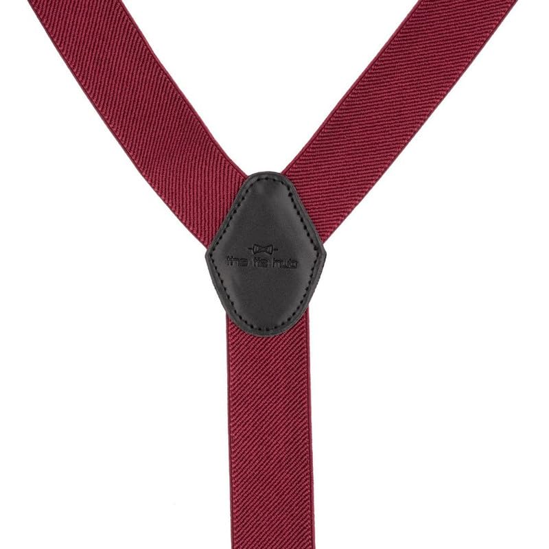 Image of The Tie Hub Button Suspenders for Men | Gentry Button-On Y-Back Elastic Braces | Adjustable 1.25 Inch | Formal Wedding
