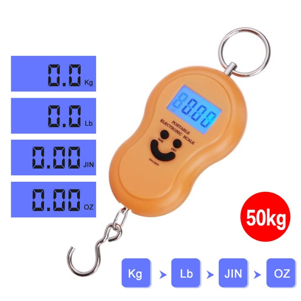 JFDBGU 50Kg Mini Digital Scale For Fishing Luggage Travel Weighting kitchen Steelyard Hanging Electronic Hook Scale(C)