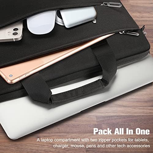 FINPAC Laptop Bag Carrying Case with Shoulder Strap, Computer Sleeve Protective Cover for Macbook Pro 14, Macbook Air/Pro 13 M2/M1, 13.5" Surface Laptop 3/4, 12.4" Surface Laptop Go 2/1, Black