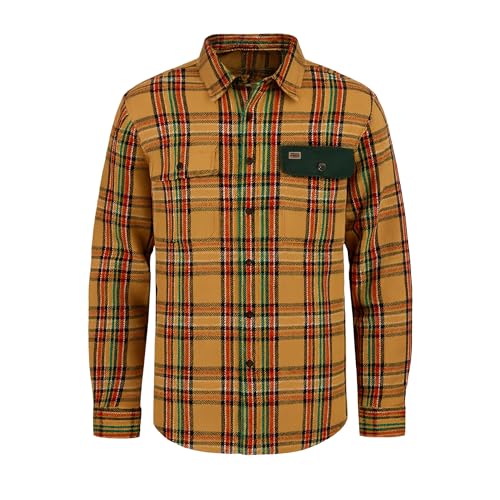 Field & Stream Men's Hardwood Heavyweight Flannel Shirt, Truffle Plaid, Medium
