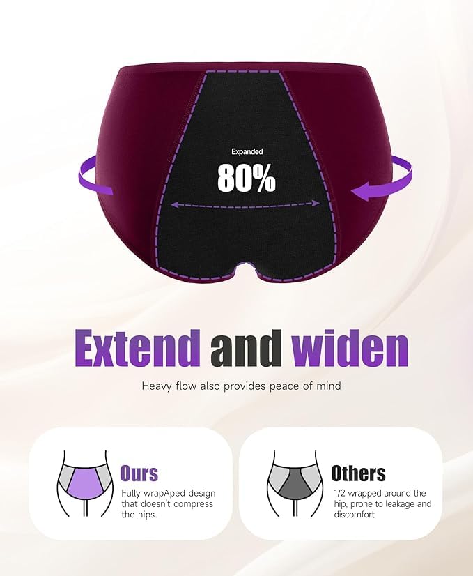Image of DIVING DEEP Women's Period Panty | Pack of 2 Leakproof Menstrual Underwear | Heavy Flow Protection | Reusable & Washable Period Panties for Women & Teens