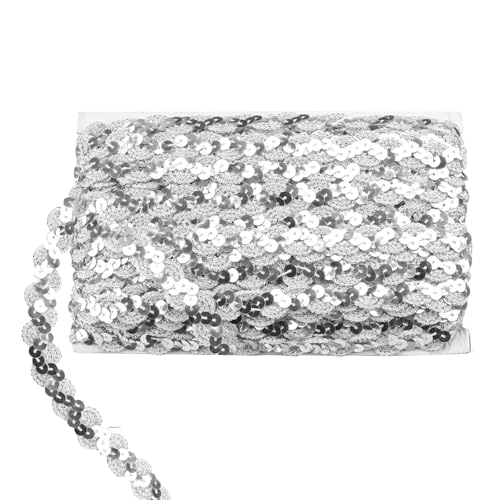 Asfwagq Paillettenband Silber 15 Yards