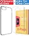 iPhone 8 / 7 / 6 Clear Case and Tempered Glass COMBO, IXIR iPhone 8 / 7 / 6 Case Cover + Tempered Glass [2-PACK] for Apple iPhone 7 - Crystal View