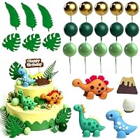 LIULINY 26 Piezas Dinosaurio Decoración para Tartas, Topper de