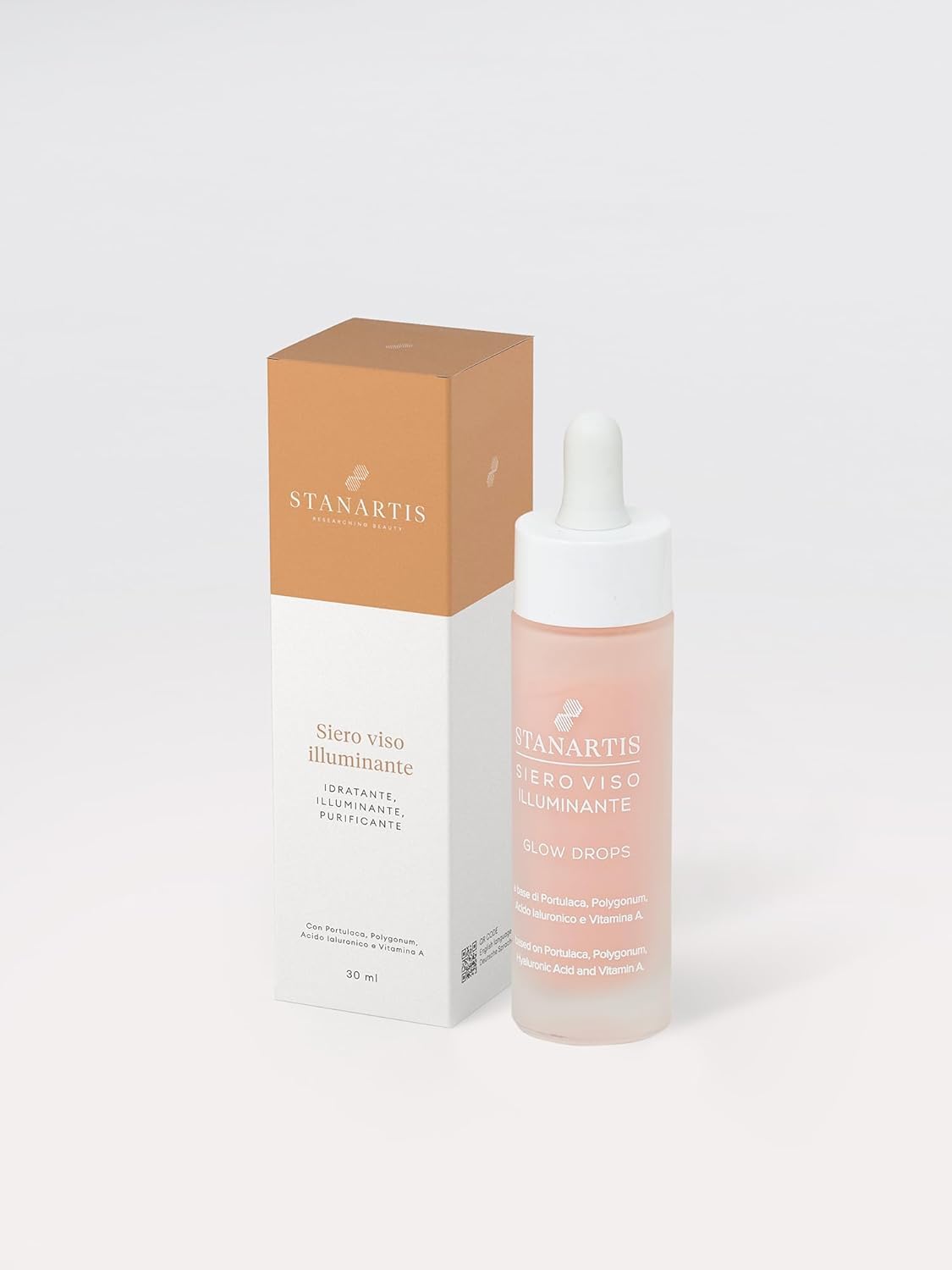 Stanartis Illuminierendes Gesichtsserum 30 ml – Hyaluron Serum mit Vitamin C & Peptiden – Feuchtigkeit, Glow & Anti-Aging Pflege