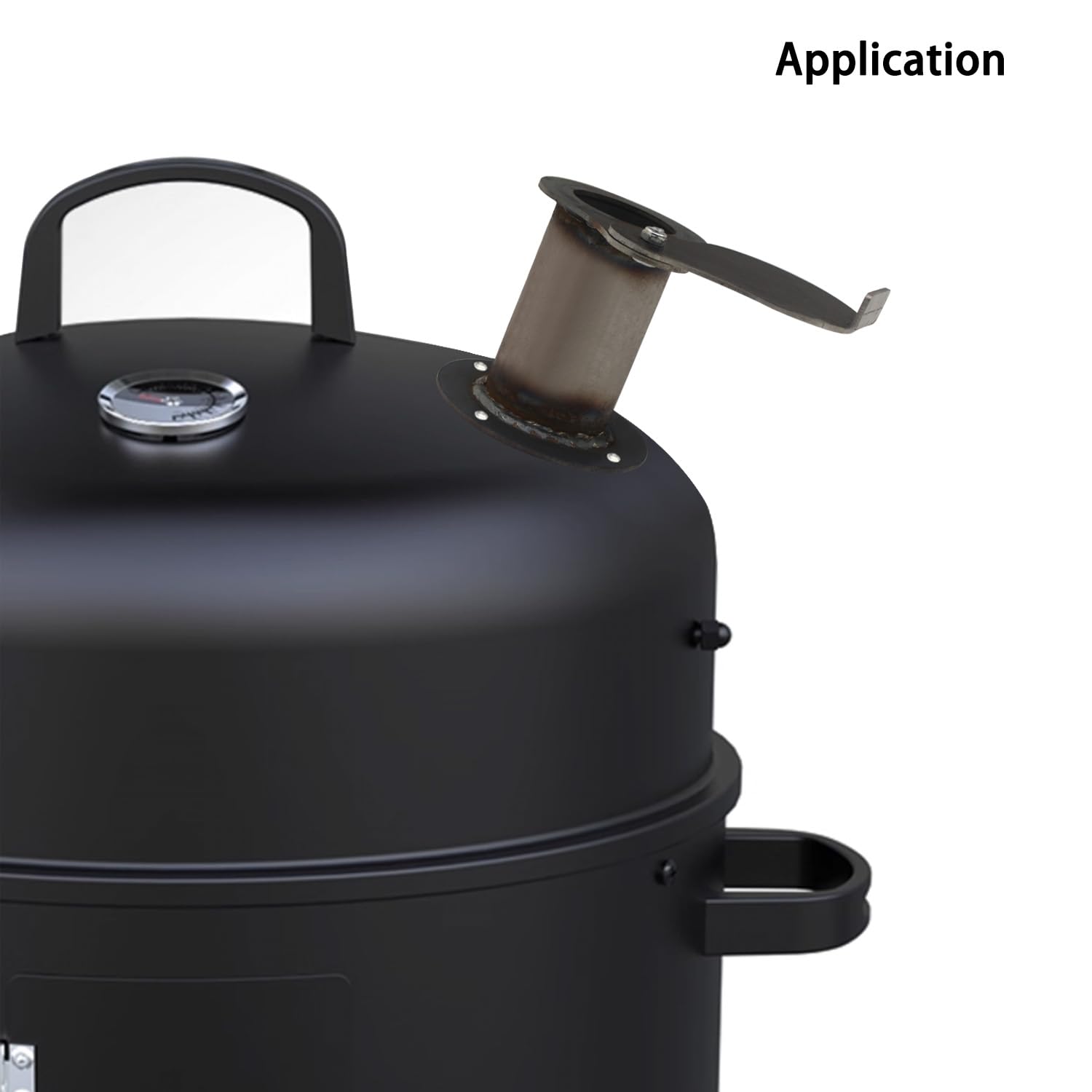 Tapa de tubo de chimenea para barbacoa exterior jardin compuerta ventilacion barbacoa ahumador parrilla carbon asador carne estufa pellets horno sombrerete chimenea encendido (Brida integrada)