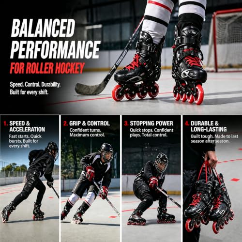 Image of Rollerex VXT500 Inline Skate Wheels (8-Pack) (Rocket Red, 80mm)