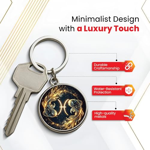 Image of MG | Protective Evil Eye /Spiritual Symbols /Om /Motivational Keychains | Double-Sided Metal Key Ring | Good Luck and devine Charm for Car, Bike, Home & Office
