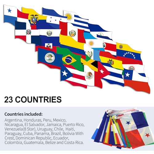 ANLEY América Latina Bandeiras de 20 países - Bandeiras de bandeira latina sortidas para eventos int