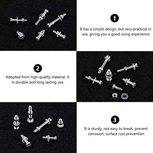 EXCEART Toca-Discos Parafuso Porca de Parafuso de CabeÃ§a de BotÃ£o de AÃ§o InoxidÃ¡vel Parafusos de