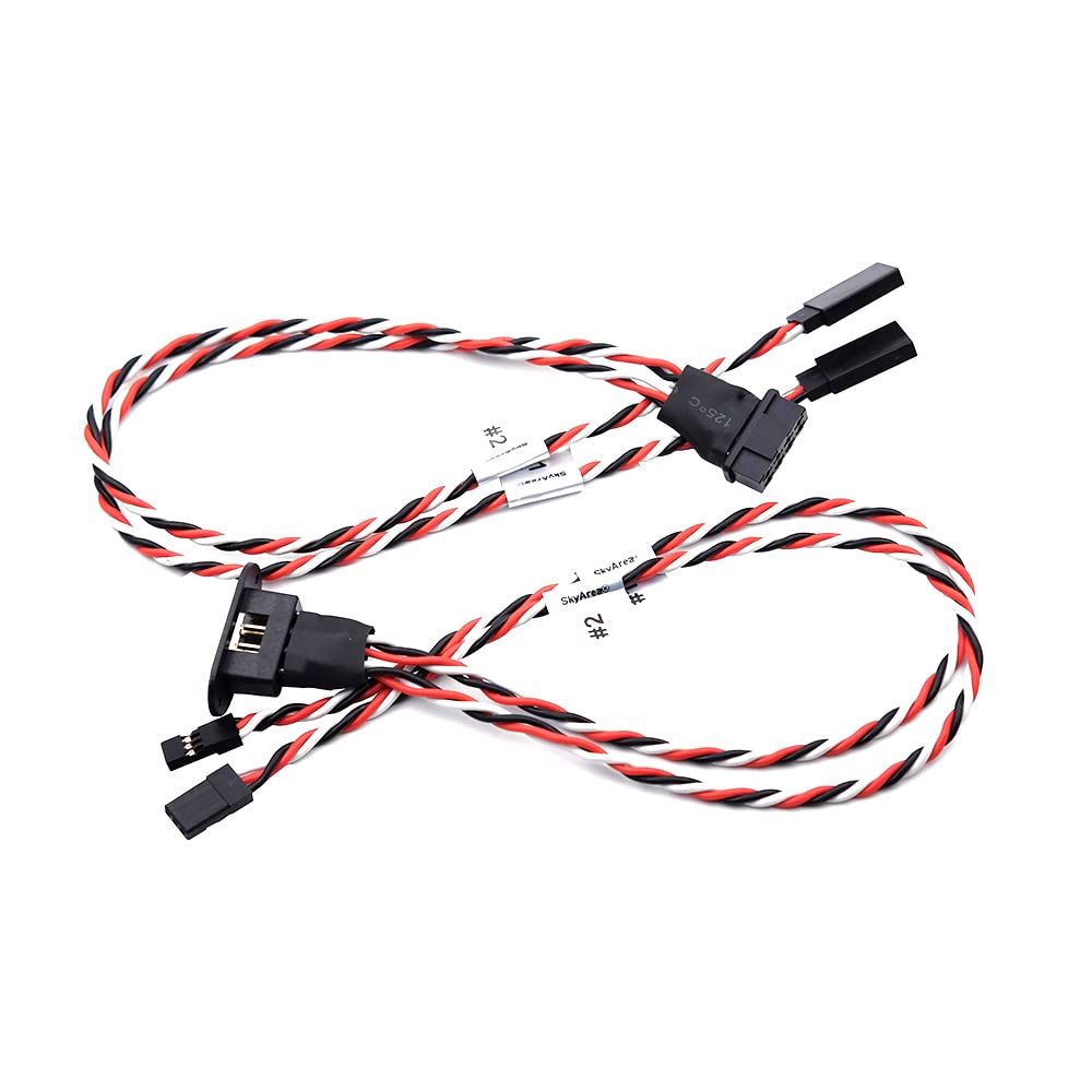 1 par de conectores MPX de 8 pines chapados en oro con enchufe de extensión servo macho hembra 2/3 cables para aviones planeadores modelo RC (3 cables de 45 cm de longitud)