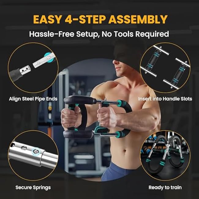 Twister Arm Trainer for Men & Women ¨C 60¨C90 lbs Resistance with Adjustable Hand Grip Strengthener ¨C Upper Body Workout & Fitness Equipment ¨C Includes Travel Bag