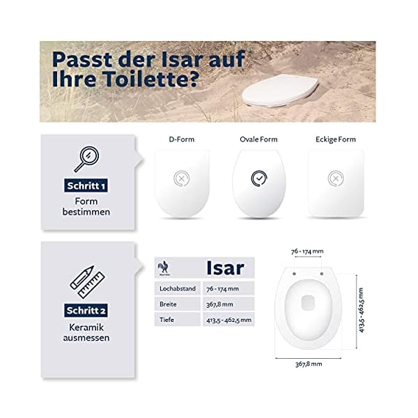 Blauer Hahn® WC Sitz Isar oval | Toilettendeckel mit Absenkautomatik und abnehmbar | Antibakterielle Klobrille aus… – Bild 7