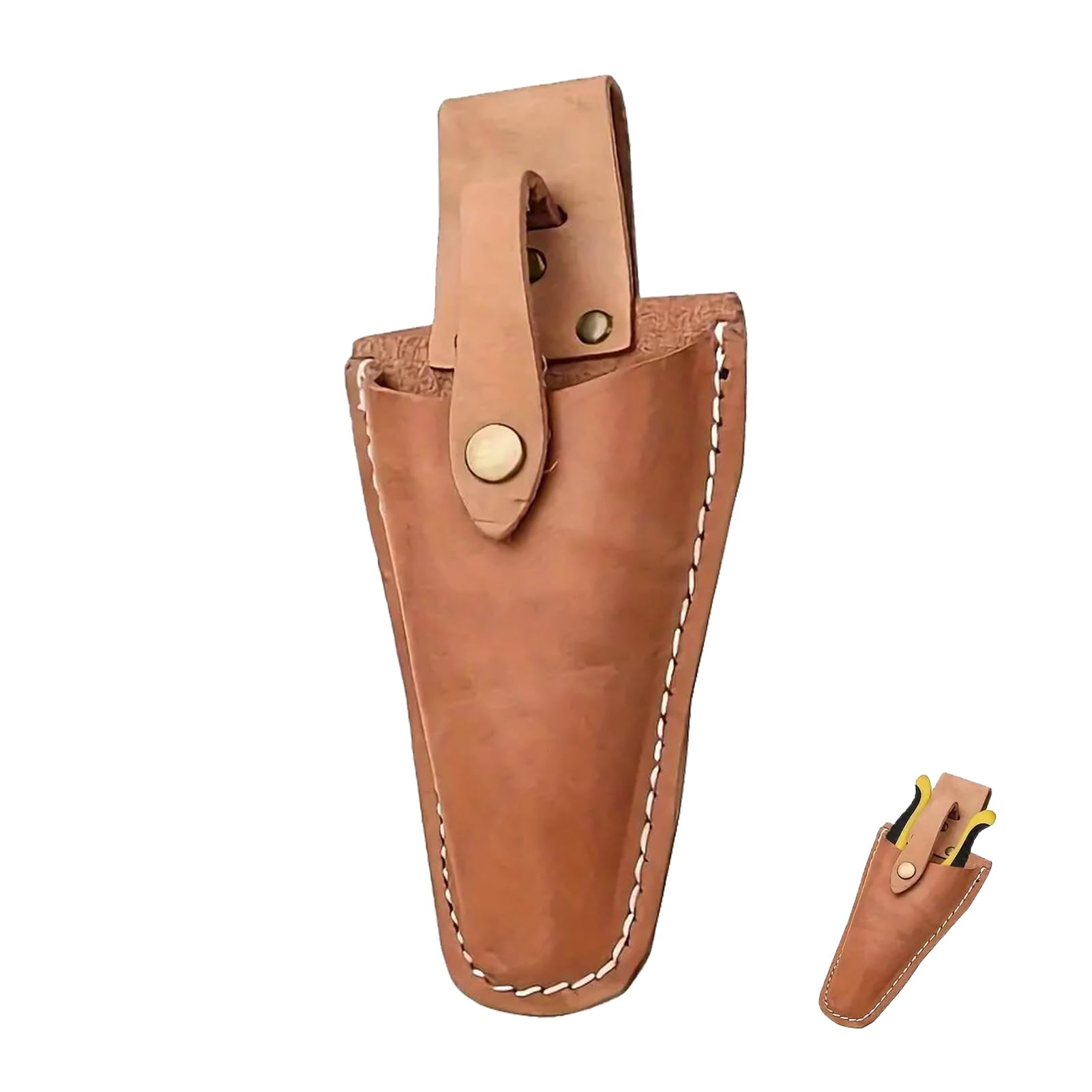 Secateurs Holster, Tool Holster, Tool Belt Pouch Leather Durable for Pruners, Shears & Knives, Fits 3-Inch Tool Belts, Snap Closure, Hook for Easy Hanging, Ideal Gardening Gift for Men, Dad, Husband