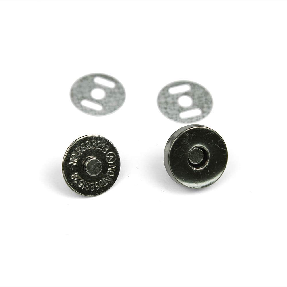 Set of 12 Set-In Gunmetal Magnetic Snaps, 18mm Diameter