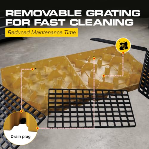 Image of Eagle 8 Drum Spill Containment Pallet with Drain, Forklift Pockets, Yellow