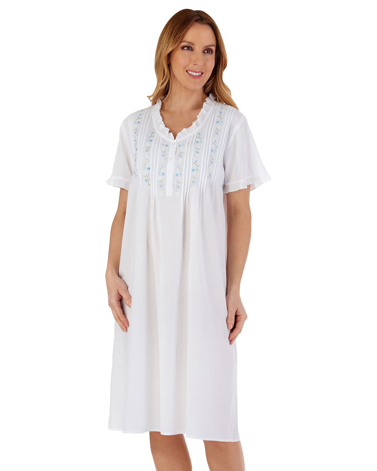 Slenderella Women's White Nightdress Nd55251 Medium