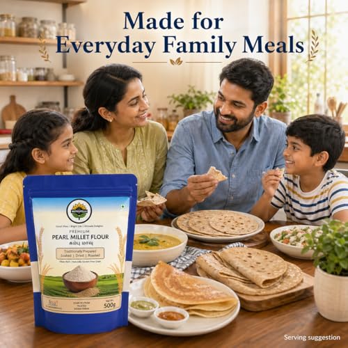 Image of Nutrispella Pearl Millet Flour | Traditionally Prepared Whole Grain Flour | No Added Preservatives | Alternative Flour for Traditional Flatbreads And Baked Goods | 500 g