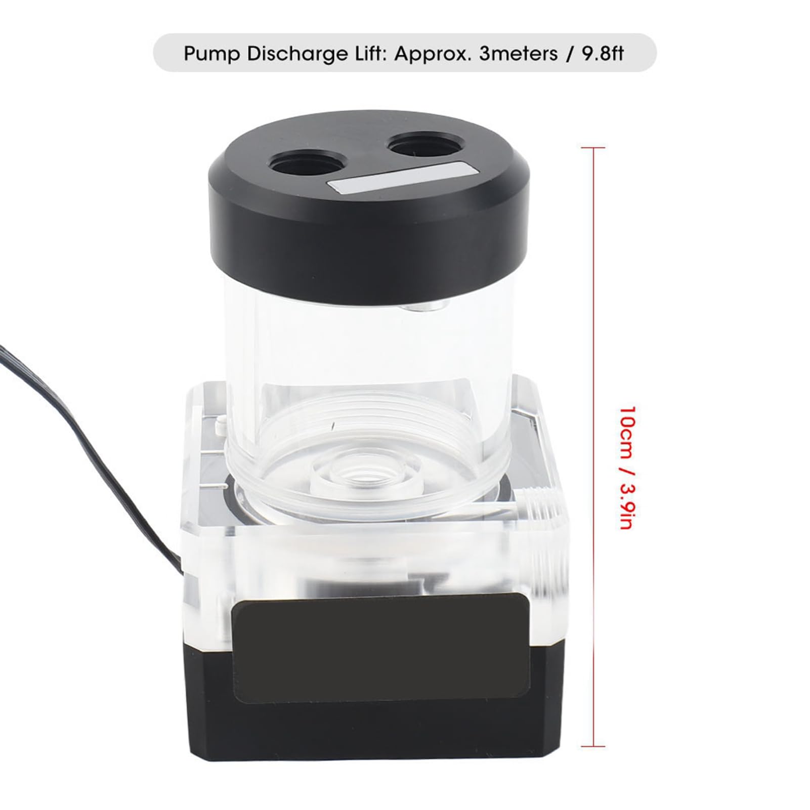 Cocoarm Pompa Acqua per Computer, di Raffreddamento Ad Acqua per Computer POM PMMA, Flusso 500L H Sollevamento Controllo PWM Antischiuma Integrato 12V per Kit di Raffreddamento Ad per PC Desktop da