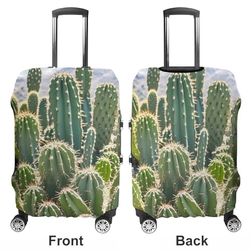 Green Cactus Printed Luggage Cover Protector, Fits 18-32 Inch Luggage3